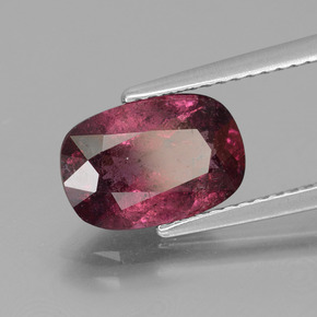 Grenat rhodolite rose naturelle coupe coussin, 2,92 ct, SI