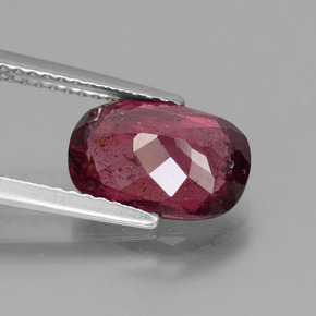 Grenat rhodolite rose naturelle coupe coussin, 2,92 ct, SI