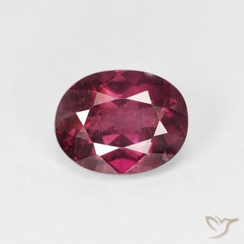 Grenat rhodolite pourpre moyen naturelle coupe ovale, 2,54 ct, VS-SI