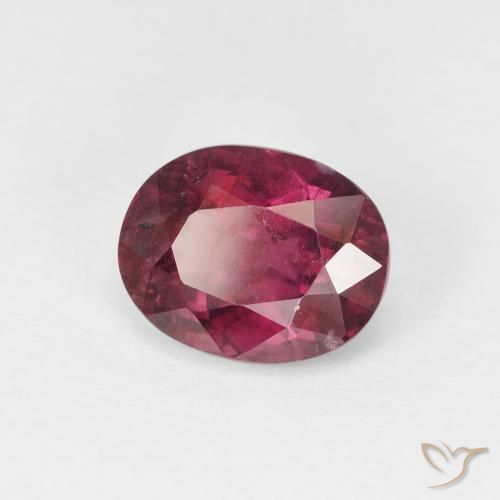 Grenat rhodolite pourpre moyen naturelle coupe ovale, 2,54 ct, VS-SI