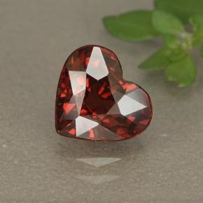 Grenat rhodolite rouge naturelle forme de coeur, 1,77 ct, VS