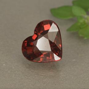Grenat rhodolite rouge naturelle forme de coeur, 1,77 ct, VS