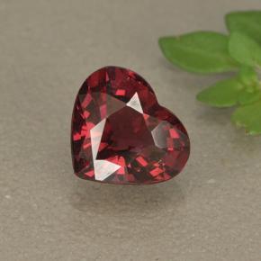 Grenat Rhodolite Rouge framboises naturelle Forme de coeur, 1.63 ct, VVS-VS