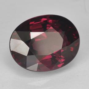 Grenat Rhodolite Rouge framboises naturelle Coupe ovale, 5.41 ct, VS