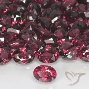 Grenat Rhodolite Rouge foncé naturelle ovale, 1.24 ct, VVS-VS