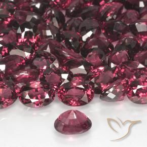 Grenat Rhodolite Rouge foncé naturelle ovale, 1.24 ct, VVS-VS