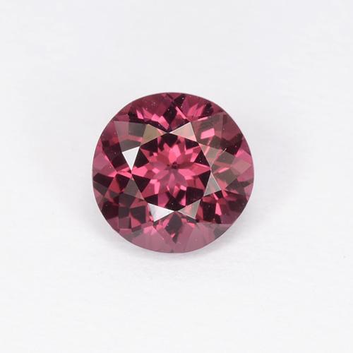 Grenat rhodolite rose naturelle coupe roude, 0,86 ct, VVS-VS
