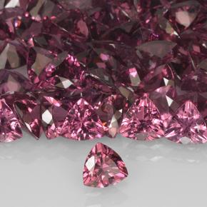 Grenat rhodolite rouge naturelle trillion, 0,51 ct, VS