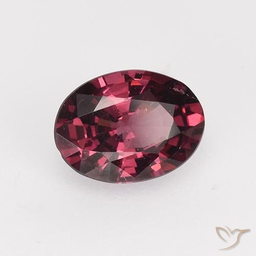 Grenat Rhodolite Rouge foncé naturelle ovale, 0.91 ct, VS