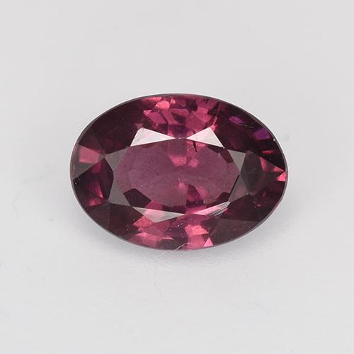 Grenat rhodolite rouge naturelle coupe ovale, 0,95 ct, VS