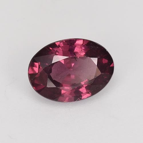 Grenat rhodolite rouge naturelle coupe ovale, 0,95 ct, VS