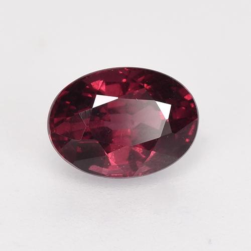 Grenat rhodolite rouge naturelle coupe ovale, 1,37 ct, VS