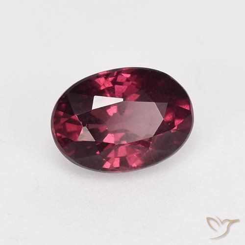 Grenat Rhodolite Pourpre-Rouge naturelle ovale, 1.06 ct, VS