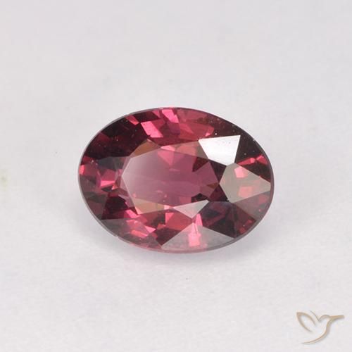 Grenat Rhodolite Pourpre-Rouge naturelle ovale, 1.07 ct, VS