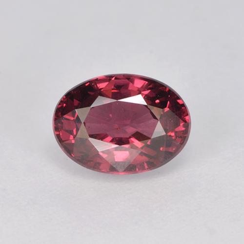 Grenat rhodolite rouge naturelle coupe ovale, 1,15 ct, VS