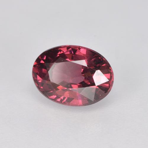Grenat rhodolite rouge naturelle coupe ovale, 1,15 ct, VS