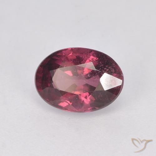 Grenat Rhodolite Rouge framboises naturelle ovale, 1.18 ct, VS
