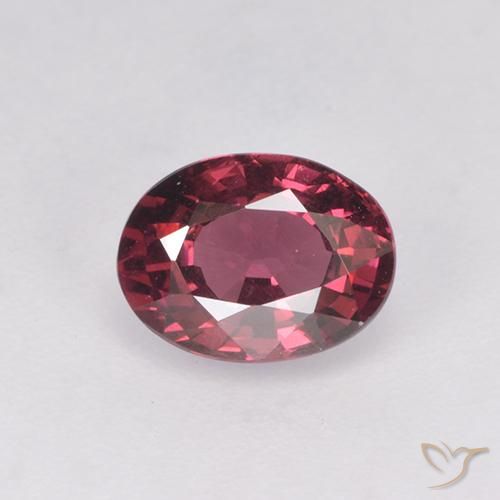Grenat Rhodolite Rouge framboises naturelle Coupe ovale, 1.16 ct, VS