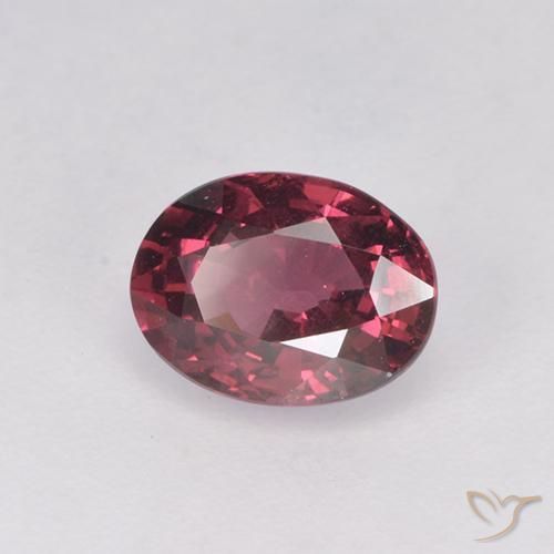 Grenat Rhodolite Rouge framboises naturelle Coupe ovale, 1.16 ct, VS
