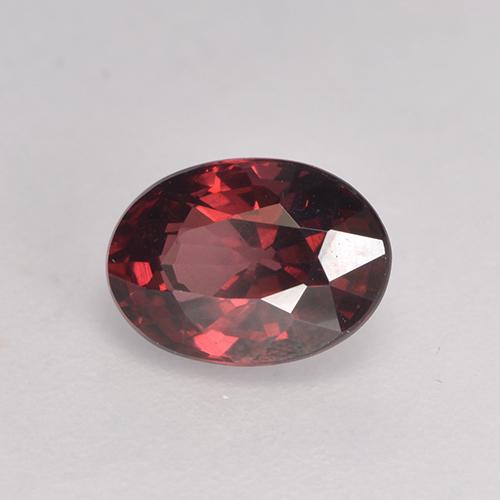 Grenat Rhodolite Rouge foncé naturelle Coupe ovale, 1.24 ct, VS