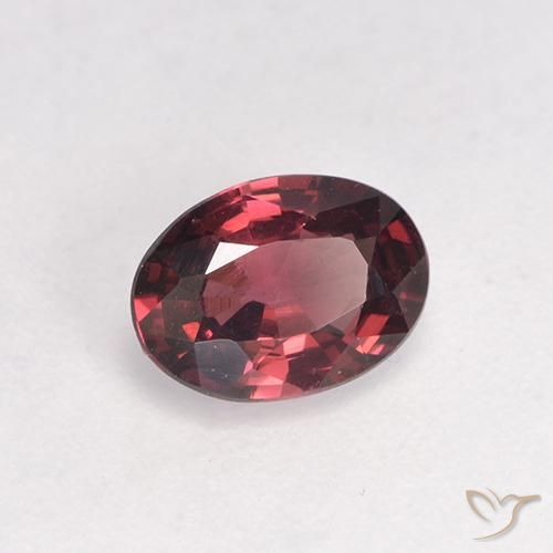 Grenat Rhodolite Vin rouge naturelle ovale, 0.89 ct, VS