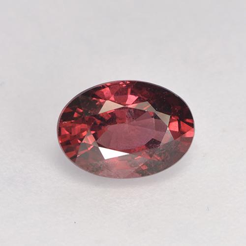 Grenat rhodolite rouge naturelle coupe ovale, 1,08 ct, VS