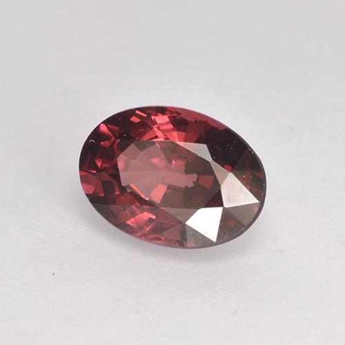 Grenat rhodolite rouge naturelle coupe ovale, 1,08 ct, VS