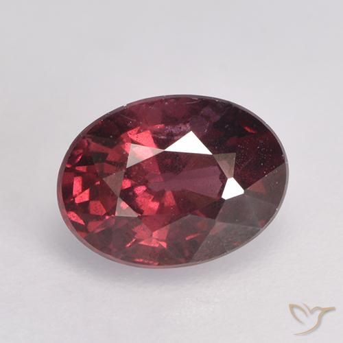 1.25ct Naturel Rouge moyen-foncé Grenat rhodolite, ovale, VS