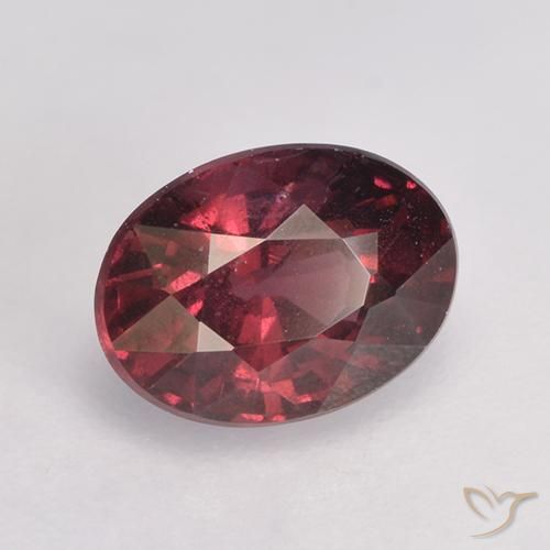 Grenat Rhodolite Rouge moyen-foncé naturelle ovale, 1.25 ct, VS