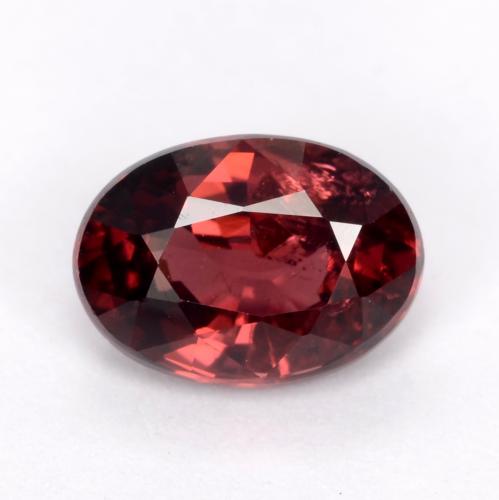 Grenat Rhodolite Rouge foncé naturelle Coupe ovale, 1.09 ct, VS