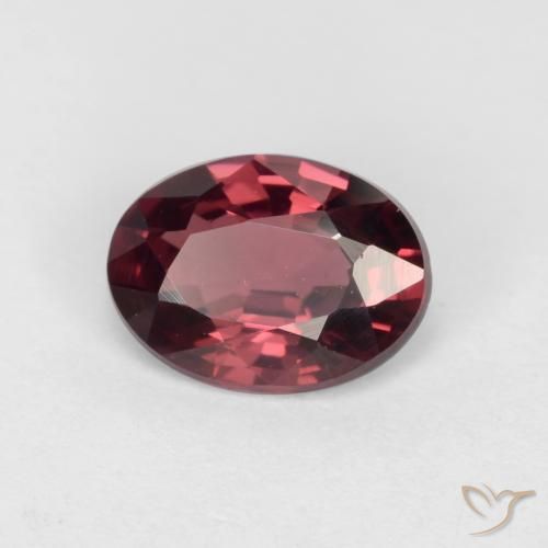Grenat Rhodolite Rouge moyen naturelle ovale, 0.97 ct, VVS-VS