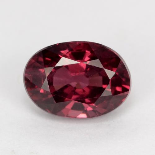 Grenat Rhodolite Rouge framboises naturelle Coupe ovale, 1.27 ct, VS