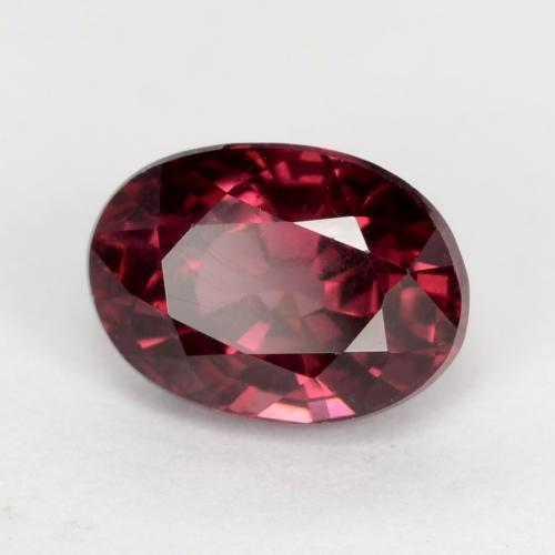 Grenat Rhodolite Rouge framboises naturelle Coupe ovale, 1.27 ct, VS