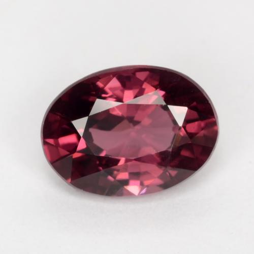 Grenat rhodolite pourpre naturelle coupe ovale, 1,09 ct, VS