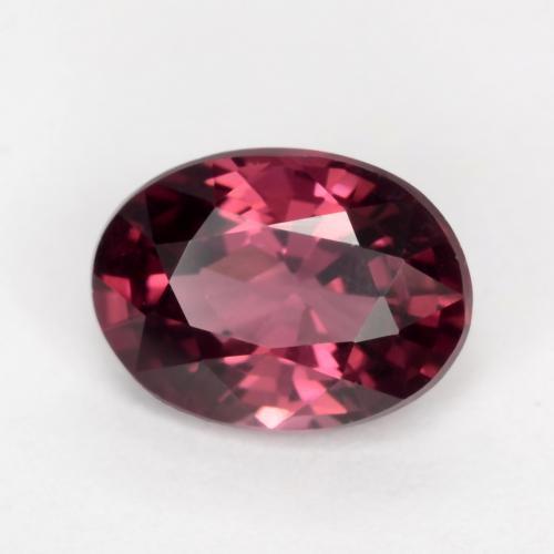 Grenat rhodolite pourpre naturelle coupe ovale, 1,09 ct, VS