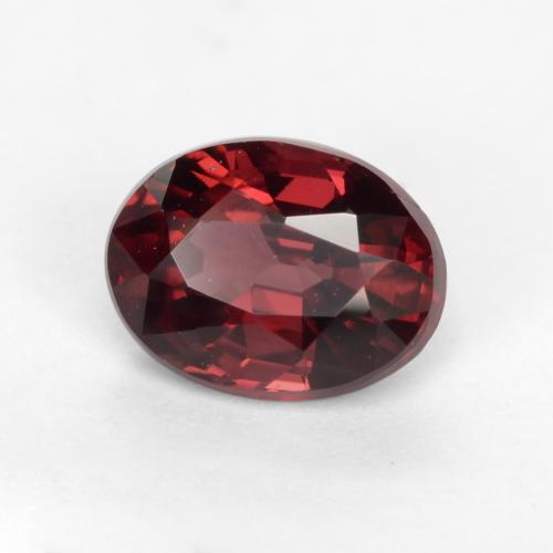 Grenat rhodolite rouge naturelle coupe ovale, 1,10 ct, VS