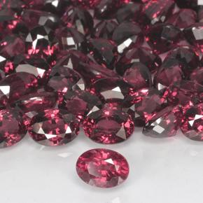 Grenat rhodolite rouge foncé naturelle coupe ovale, 1,24 ct, VVS-VS