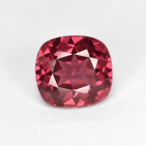 Grenat rhodolite pourpre naturelle coupe coussin, 1,85 ct, VVS
