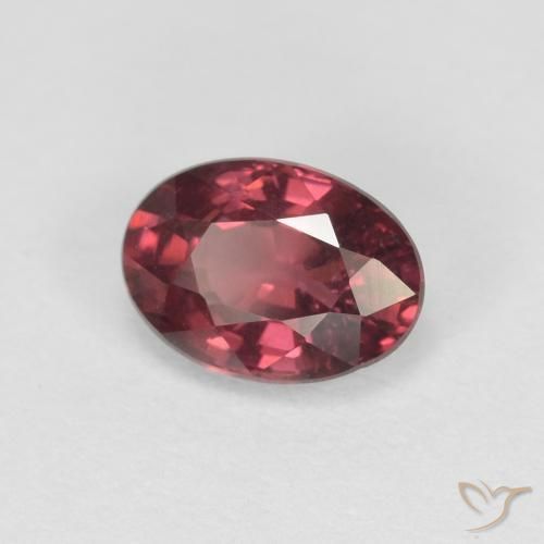Grenat Rhodolite Rouge foncé naturelle ovale, 1.04 ct, VS