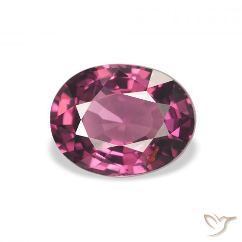 Grenat rhodolite Pourpre moyen naturelle ovale, 2.03 ct, VVS-VS