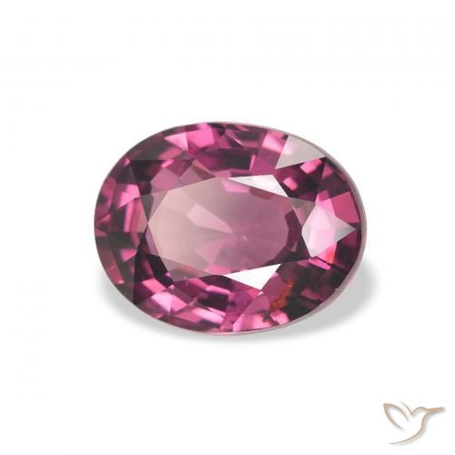 Grenat rhodolite Pourpre moyen naturelle ovale, 2.03 ct, VVS-VS