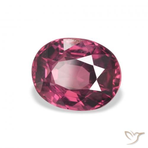 Grenat Rhodolite Pourpre de baies roses naturelle ovale, 2.65 ct, VVS-VS