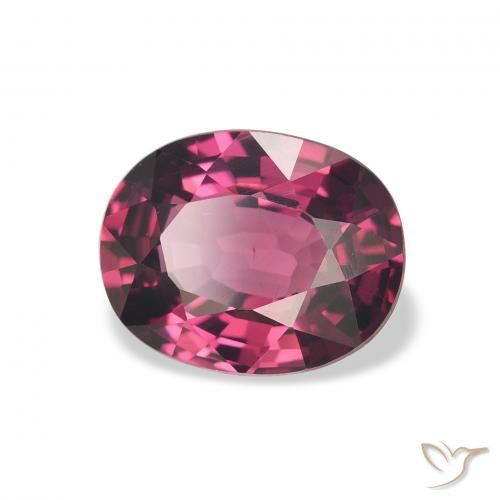 Grenat Rhodolite Rose-magenta naturelle Coupe ovale, 2.27 ct, VVS-VS