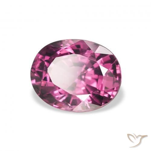 Grenat Rhodolite Violet rougeâtre naturelle ovale, 2.36 ct, VVS-VS