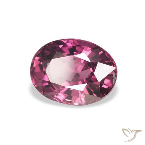 Grenat Rhodolite Rouge Rapberry naturelle ovale, 2.32 ct, VVS-VS