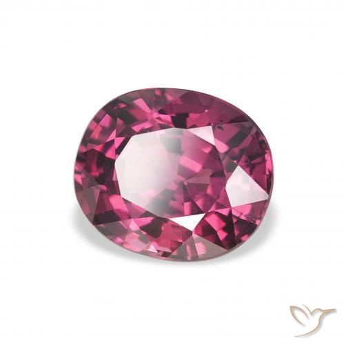 Grenat Rhodolite Pourpre moyen naturelle ovale, 2.31 ct, VVS-VS