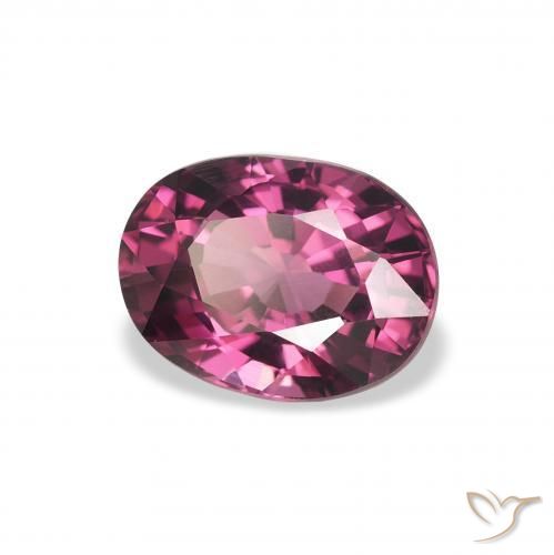 Grenat Rhodolite Pourpre moyen naturelle ovale, 1.96 ct, VVS