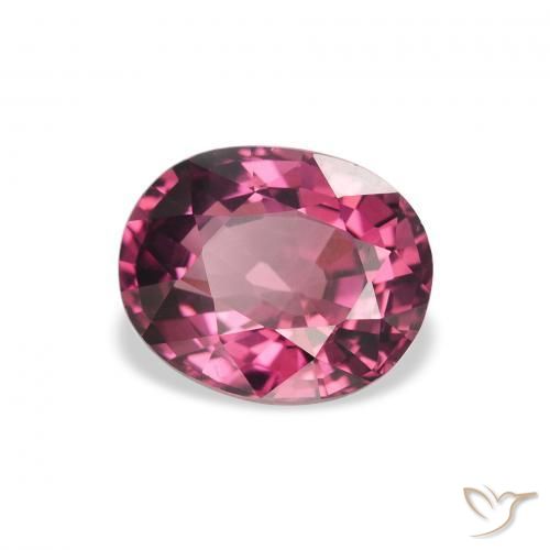 Grenat Rhodolite Violet rougeâtre naturelle ovale, 2.04 ct, VS