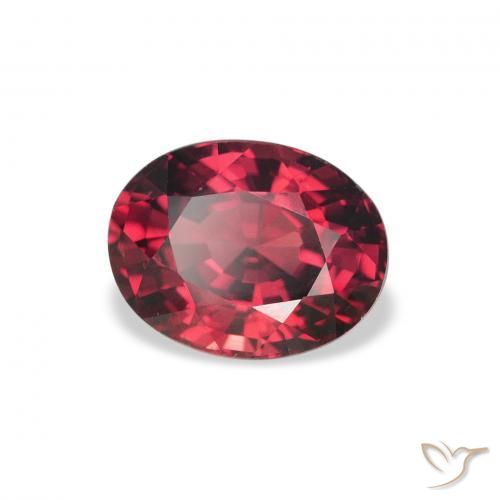Grenat rhodolite Rouge intense naturelle ovale, 2.08 ct, VS