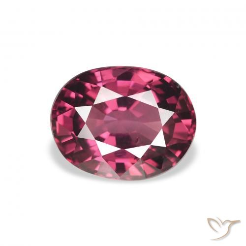 Grenat rhodolite Pourpre-Rouge naturelle ovale, 2.26 ct, VS